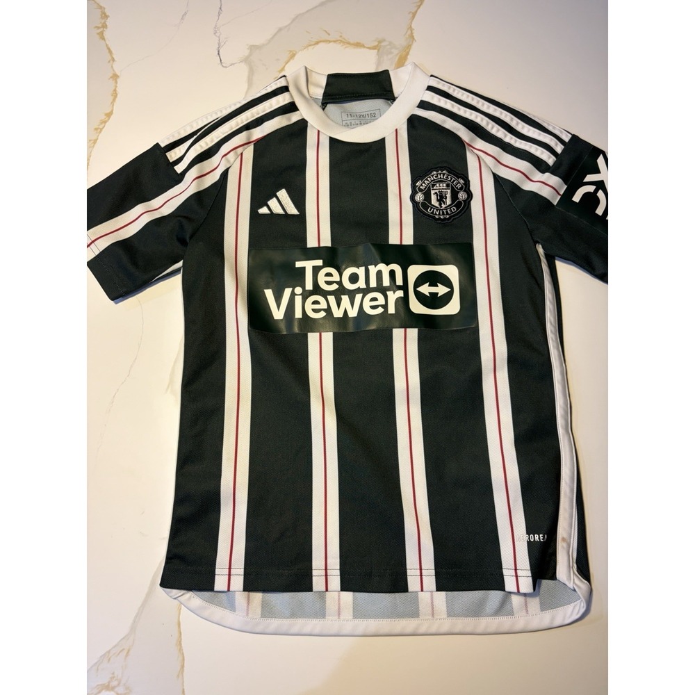 Adidas Manchester United 2023/24 Away Soccer Jersey Kids 11-12Y Black TeamViewer